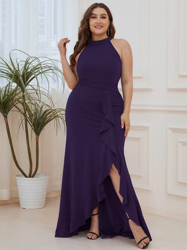 Sleeveless Halter Neck Pencil Evening Gowns - Image 33