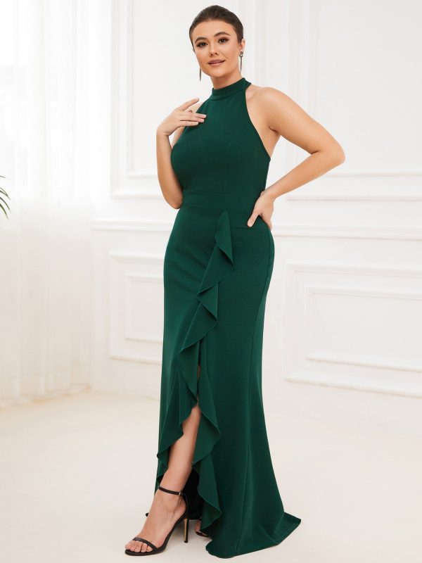 Sleeveless Halter Neck Pencil Evening Gowns - Image 29