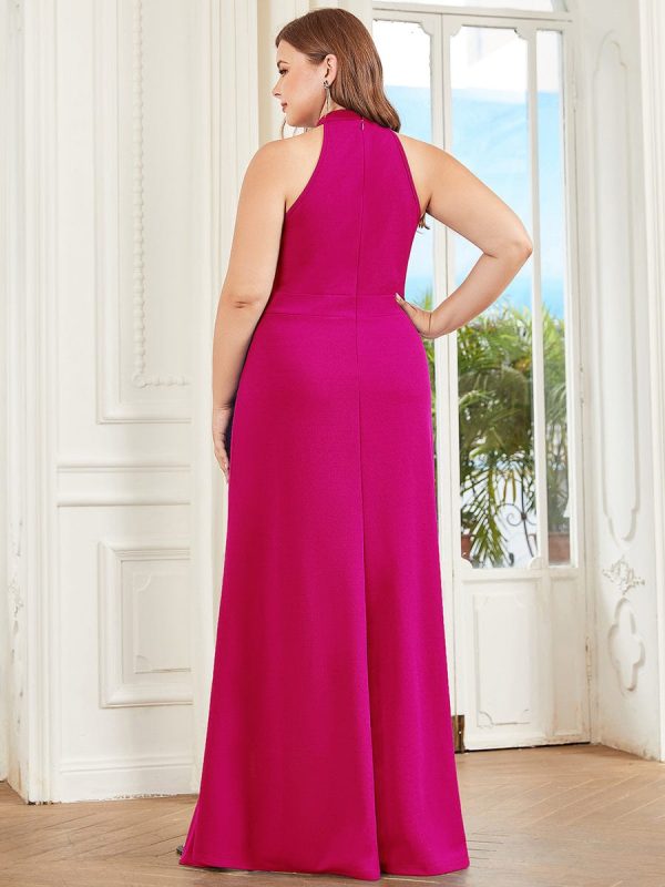 Sleeveless Halter Neck Pencil Evening Gowns - Image 43