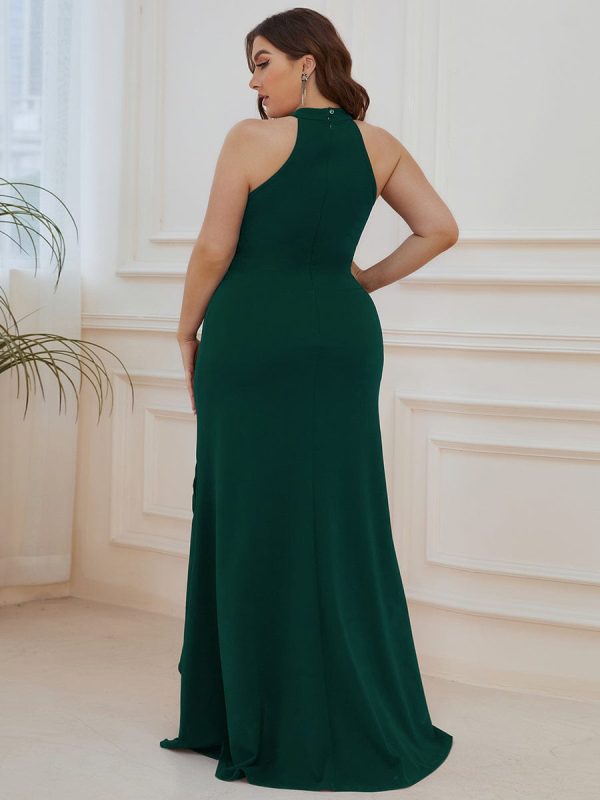Sleeveless Halter Neck Pencil Evening Gowns - Image 28