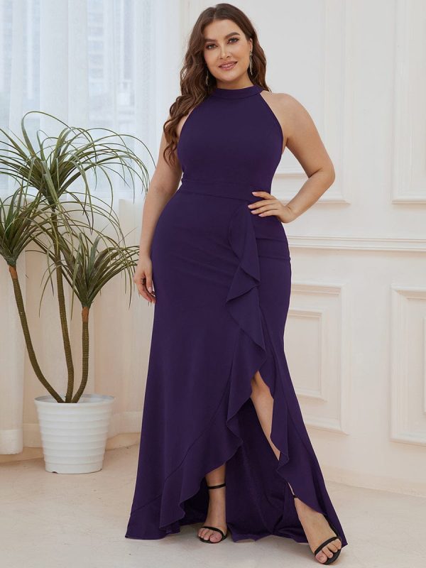 Sleeveless Halter Neck Pencil Evening Gowns - Image 21