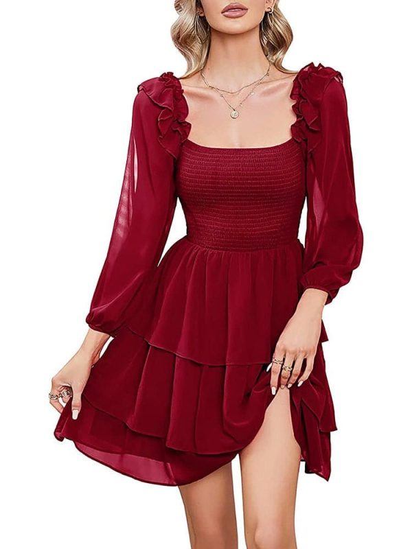 Slim Square Neck Mini Dress - Image 7