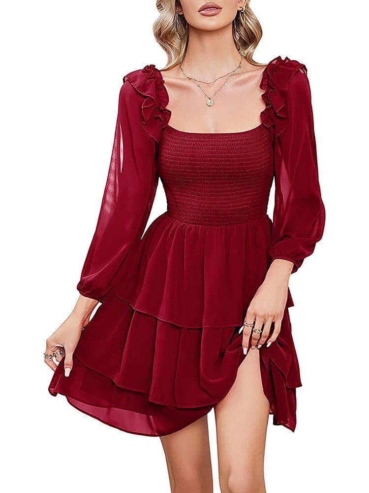 Slim Square Neck Mini Dress - Image 7