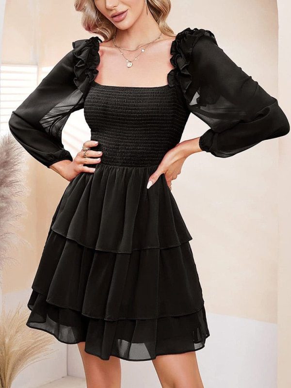 Slim Square Neck Mini Dress - Image 6