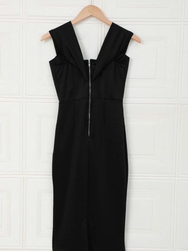 Solid Color Sleeveless Slim Irregular Dress - Image 8