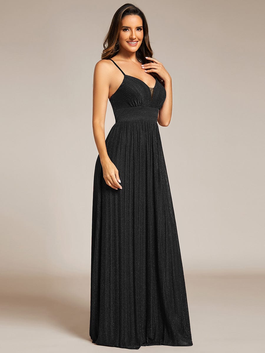 Shimmering Sleeveless Cross Back Evening Gown for Wholesale Buyers - Image 13