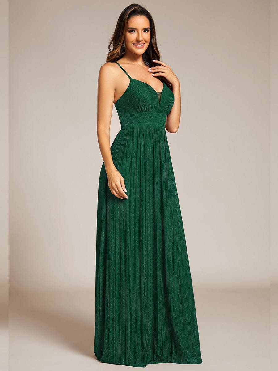 Shimmering Sleeveless Cross Back Evening Gown for Wholesale Buyers - Image 18