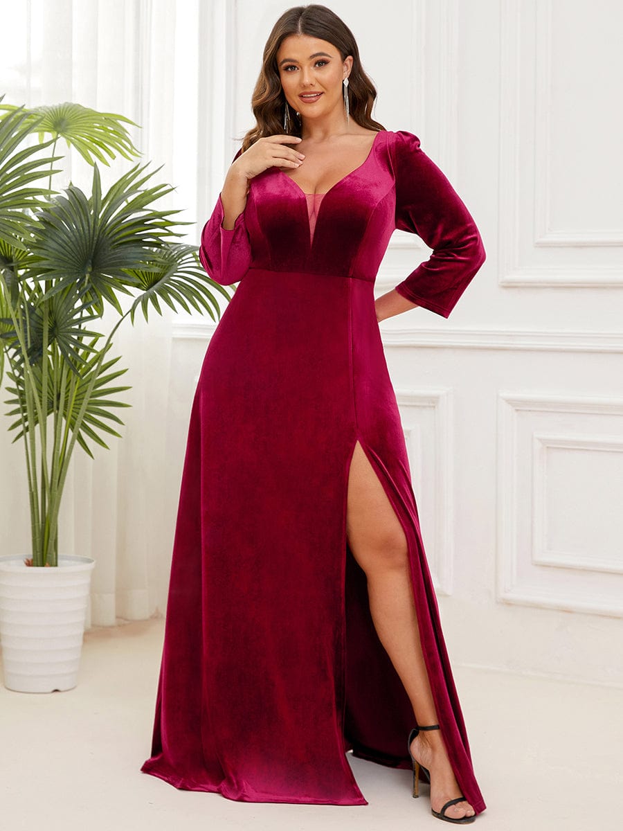 Stunning Sparkling A-Line Evening Gown with Deep V-Neck and Long Sleeves - Image 19