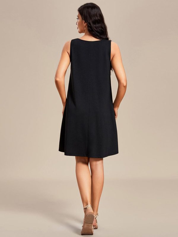 Stylish Printed Strapless Cocktail Dress with Loose A-Line Fit - Image 7