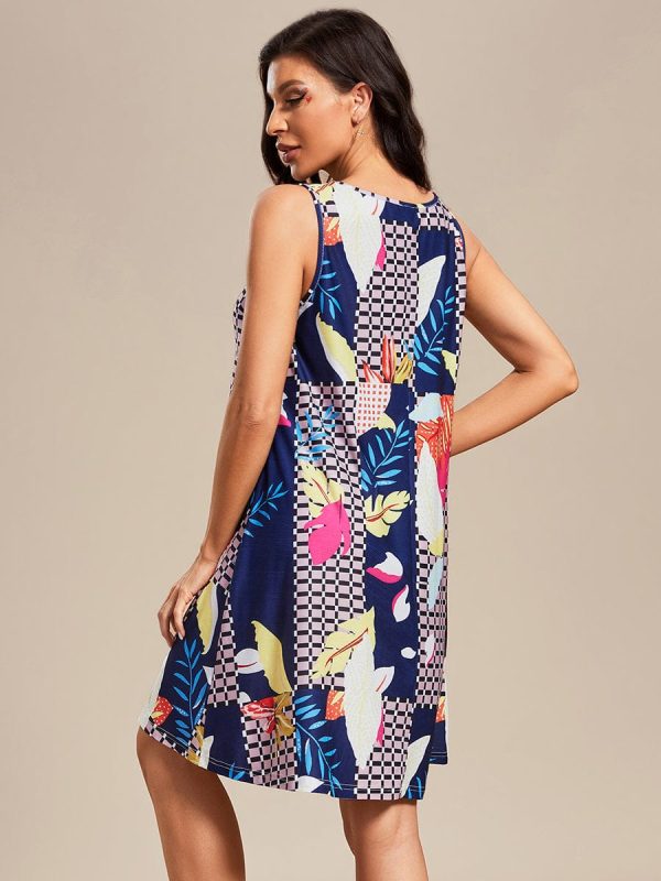 Stylish Printed Strapless Cocktail Dress with Loose A-Line Fit - Image 22