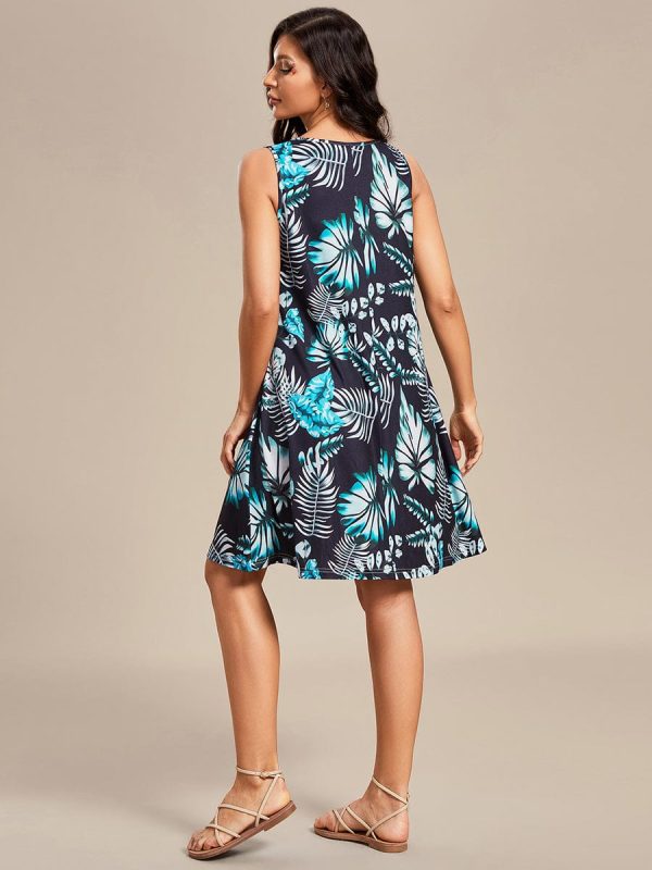 Stylish Printed Strapless Cocktail Dress with Loose A-Line Fit - Image 13