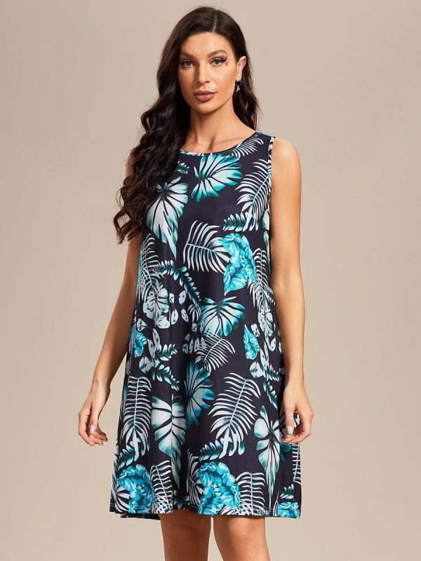 Stylish Printed Strapless Cocktail Dress with Loose A-Line Fit - Image 14