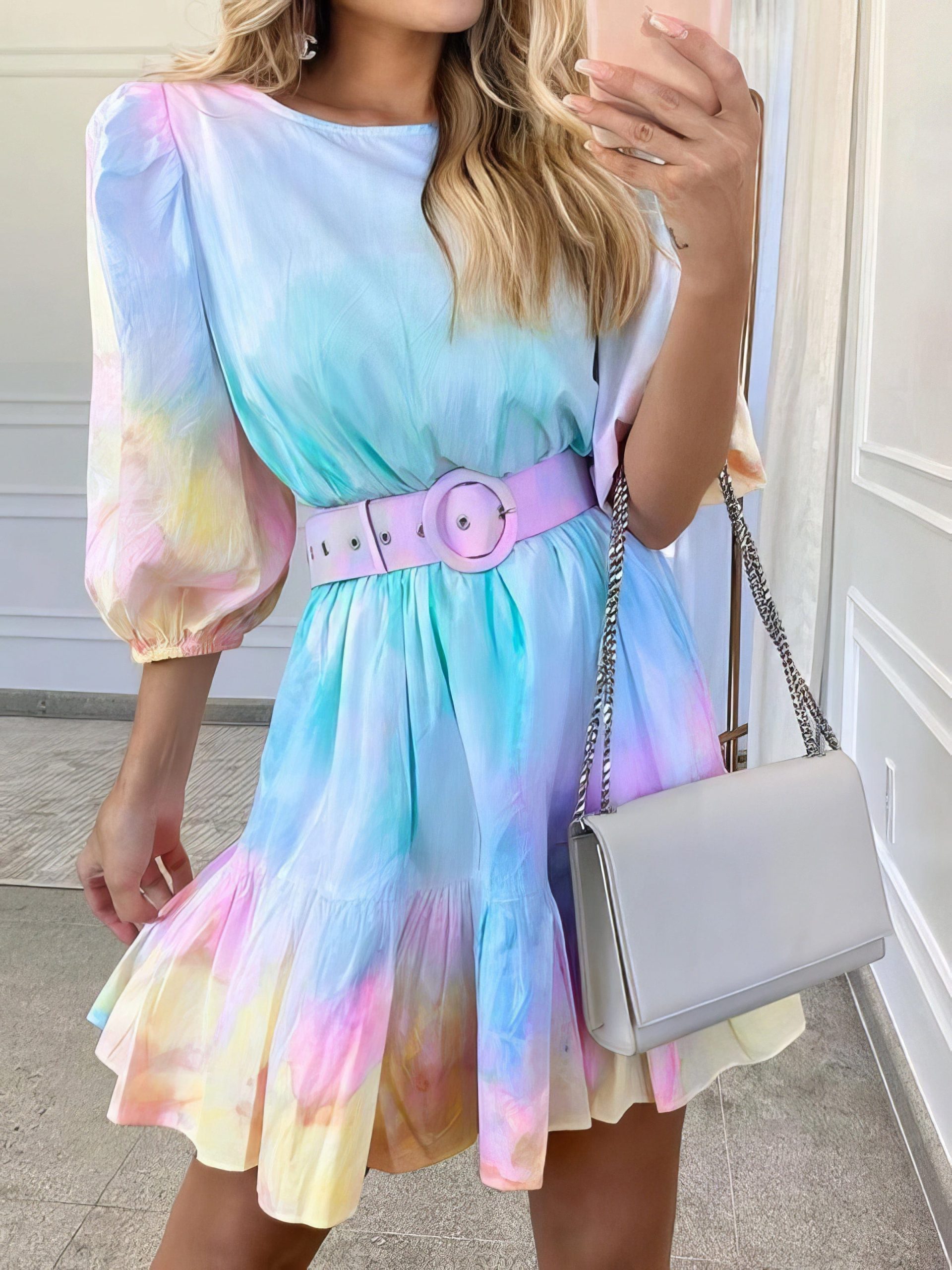 Tie-dye Ruffled Hem Dress - Image 3