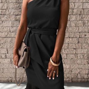 Women's Dresses Ruffled Sleeveless Strapless Tight Dress