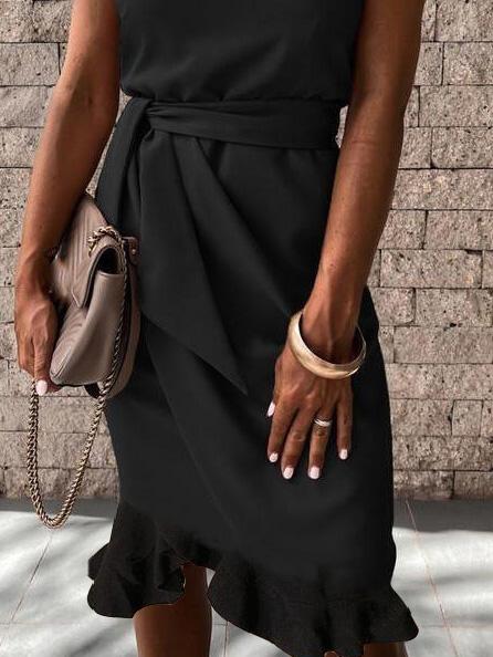 Women's Dresses Ruffled Sleeveless Strapless Tight Dress - Image 3